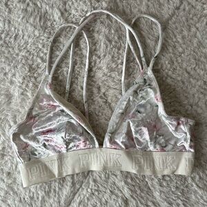 Pink Velour Strappy Bralette